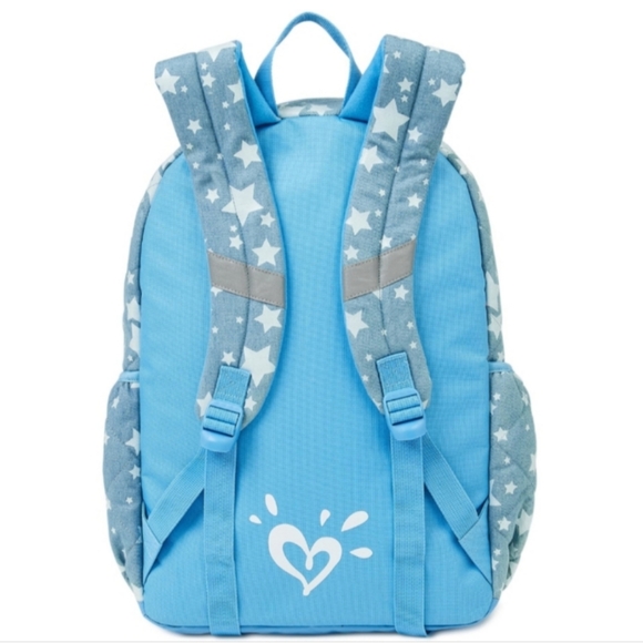 Justice Denim Blue Stars Book Bag Backpack - Picture 4 of 4